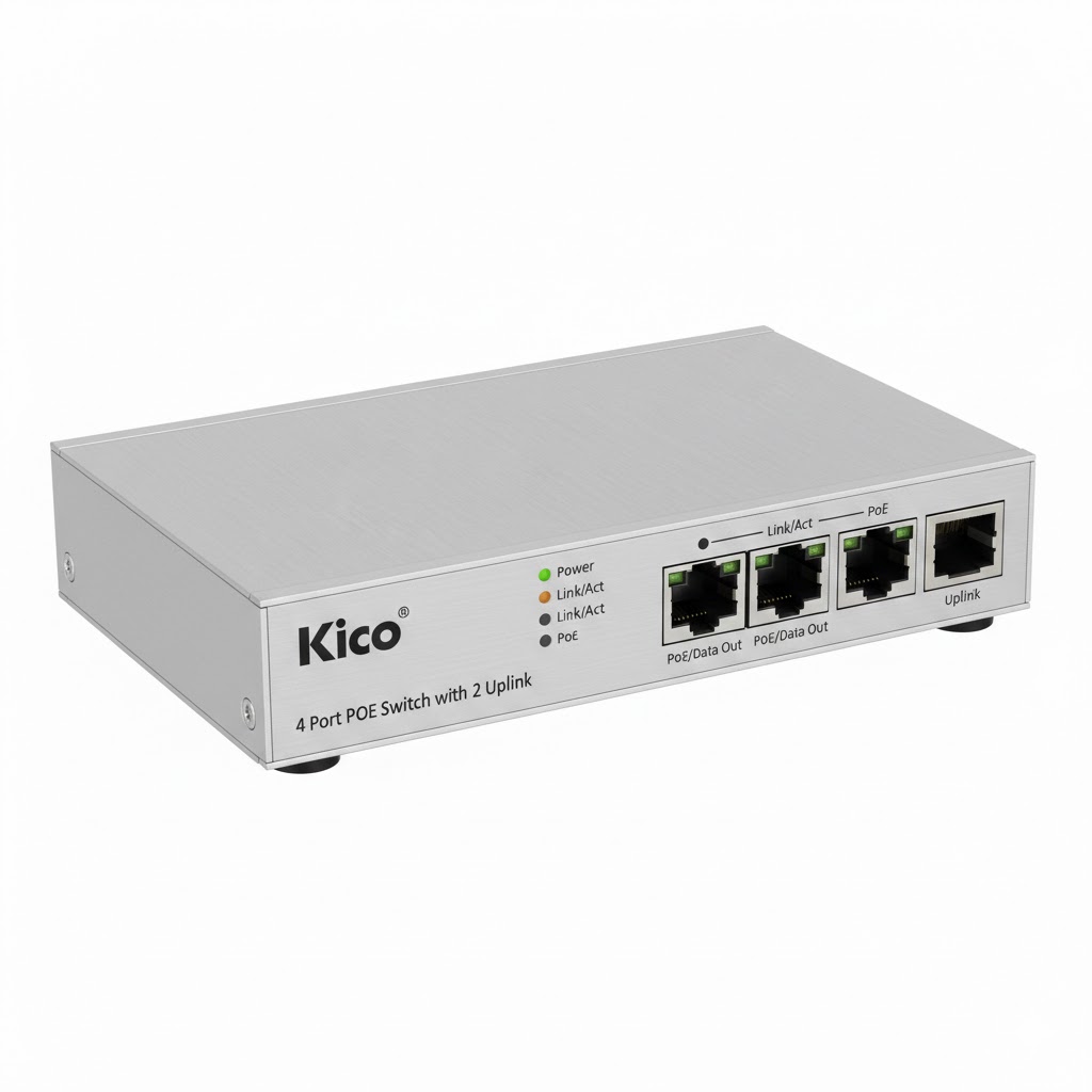 KICO 4 Port PoE Switch with 2 Uplink (KICO1006S)